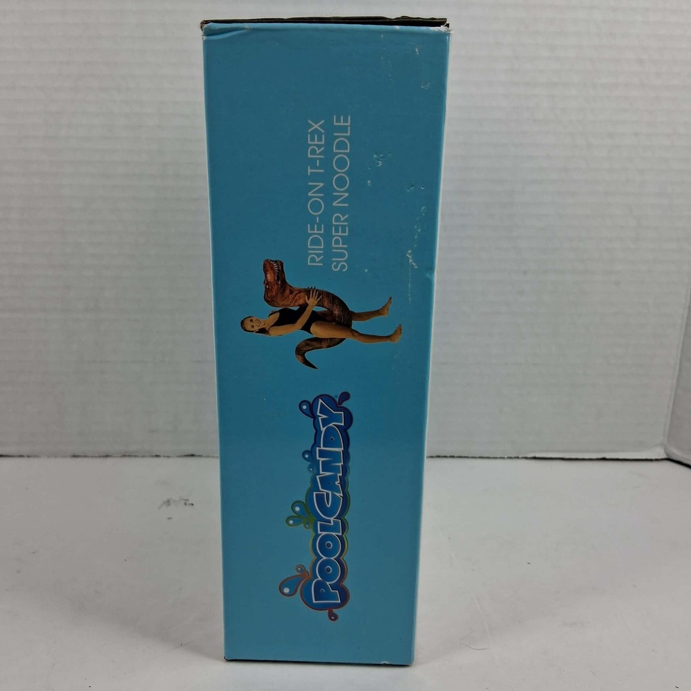 PoolCandy T-Rex Ride-On Super Noodle Inflatable Pool Float PCA1742TR Brown 200lb - Picture 3 of 6